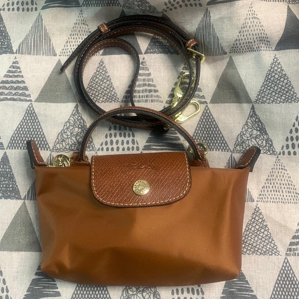 Longchamp Le Pliage Mini Canvas Tote Brown - Picture 2 of 5
